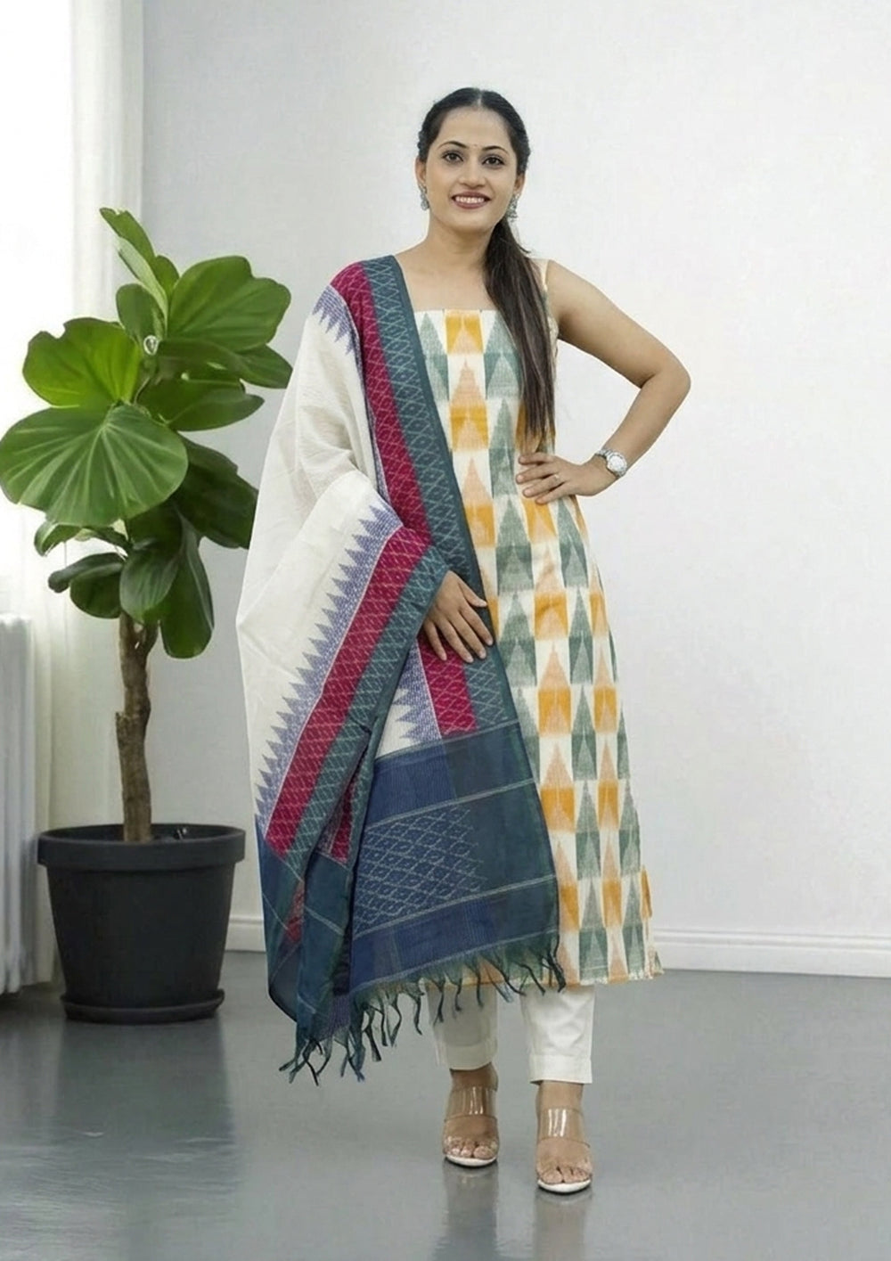 Ikat Cotton Suit - IK07BH - Wefta