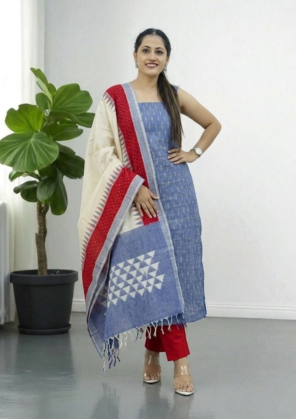 Ikat Cotton Suit - IK08BH - Wefta