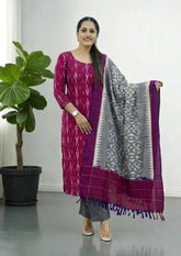 Ikat Cotton Suit - IK09BH - Wefta