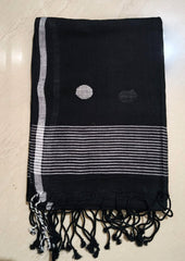 Jamdani Stole- Black1 - Wefta