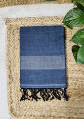Jamdani Stole - Denim Blue 3 - Wefta