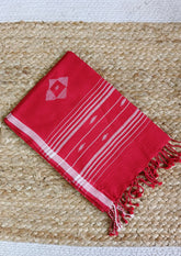 Jamdani Stole - Red 1 - Wefta