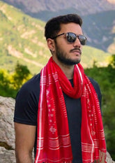 Jamdani Stole - Red HJ22 - Wefta