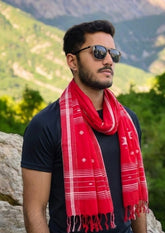 Jamdani Stole - Red HJ31 - Wefta