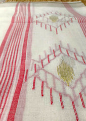 Jamdani Stole - White HJ25 - Wefta