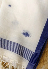 Jamdani Stole - White HJ33 - Wefta