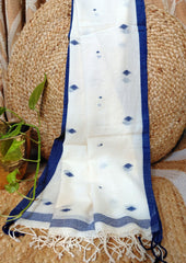 Jamdani Stole - White HJ33 - Wefta