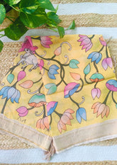 Kalamkari Dupatta - Yellow K9 - Wefta