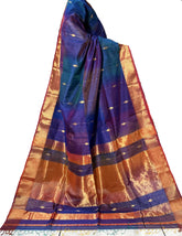 Maheshwari Saree- Blue shaded MM06 - Wefta