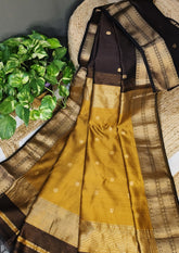 Maheshwari Saree - M5 Mustard Brown - Wefta