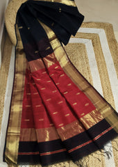 Maheshwari Saree - M6 Black - Wefta