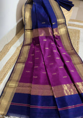 Maheshwari Saree - M8 Blue - Wefta