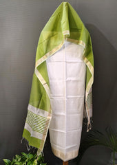 Maheshwari Silk Suit Set- Han Green - Wefta