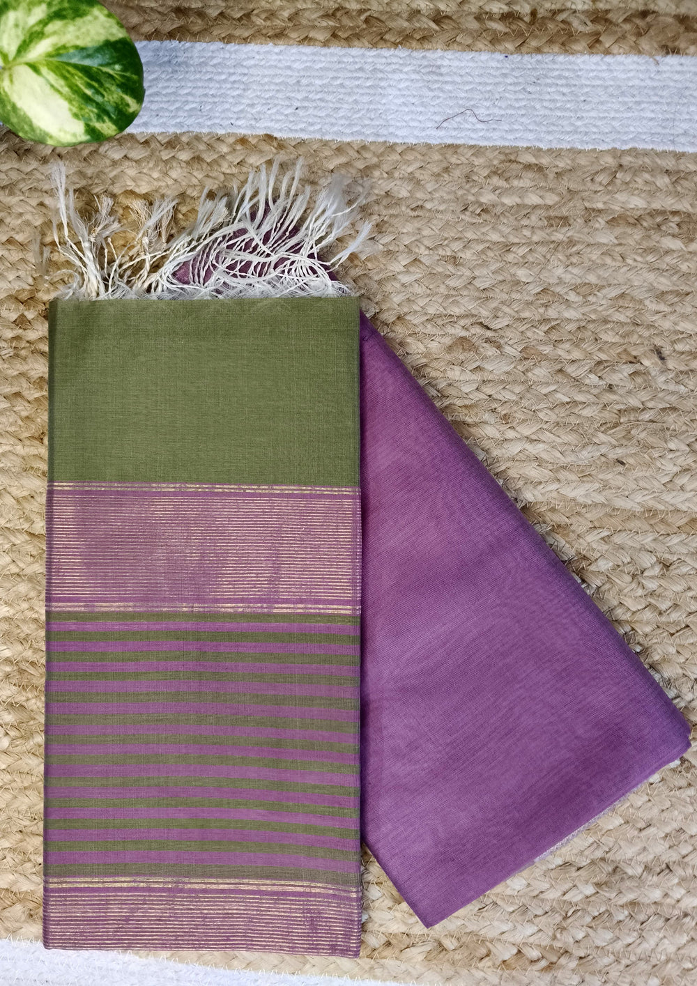 Maheshwari Silk Suit Set - Han Pink - Wefta