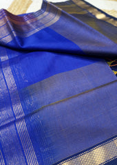 Maheshwari Silk Suit Set- Royal blue1 - Wefta