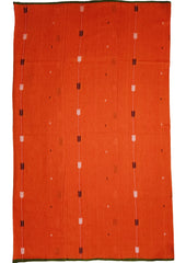 Cotton Jamdani Arrow Buti Saree- Orange