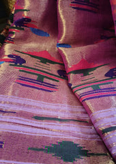 Paithani Cotton Saree - Light Purple - Wefta