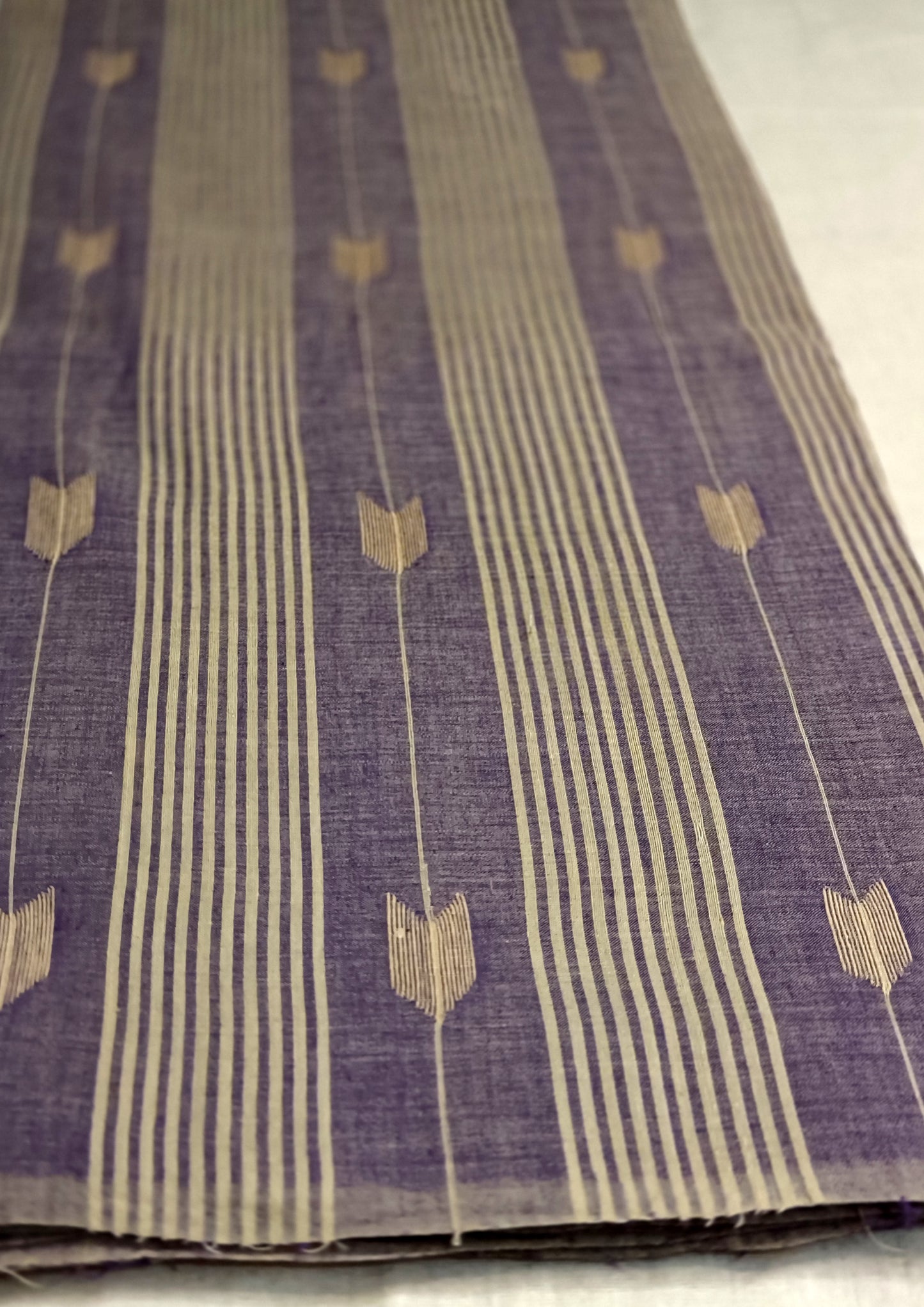 Cotton Jamdani Arrow Buti Saree- Lilac