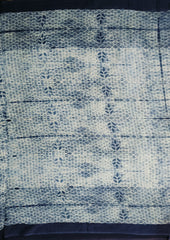 Shibori Cotton Mulmul Saree - Indigo 1 - Wefta