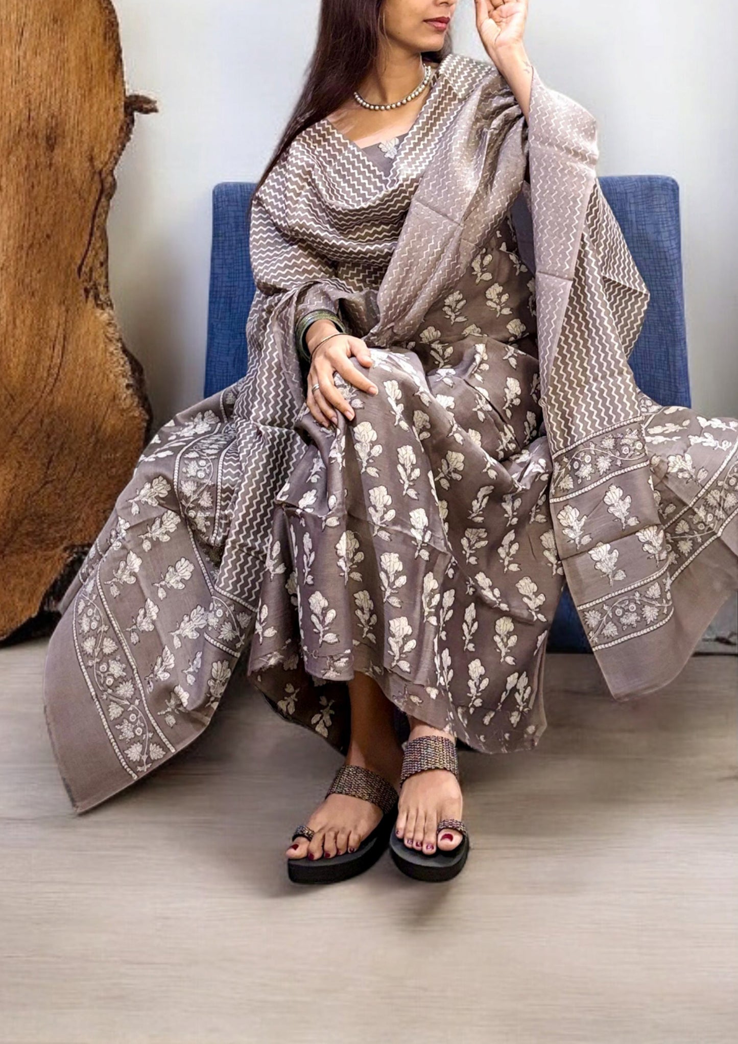 Bagru Chanderi Suit- Kashish 01