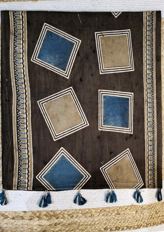 Ajrakh Stole-Brown B3