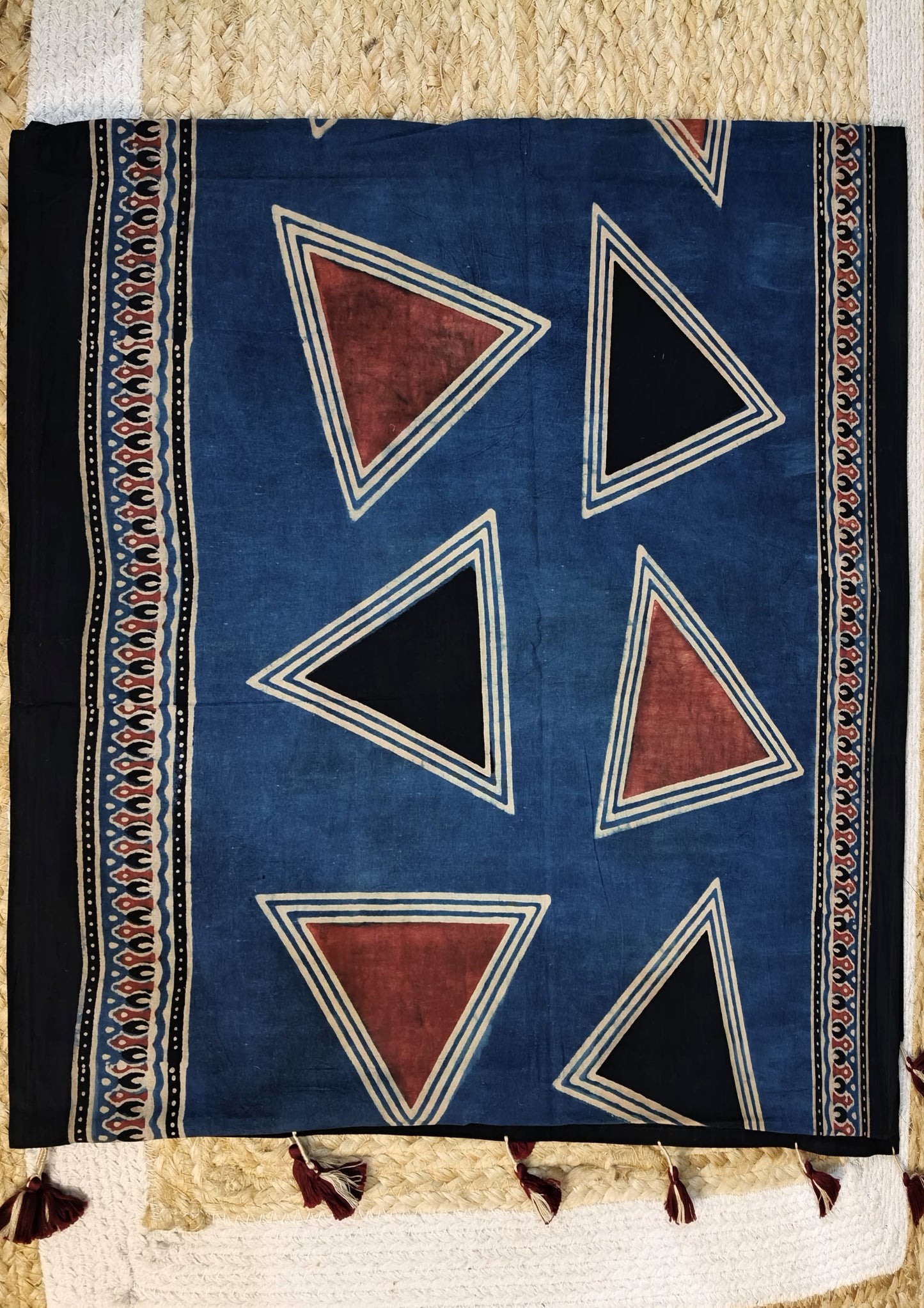 Ajrakh Stole- Blue B5