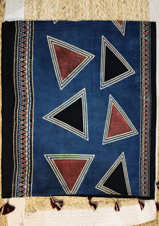 Ajrakh Stole- Blue B5