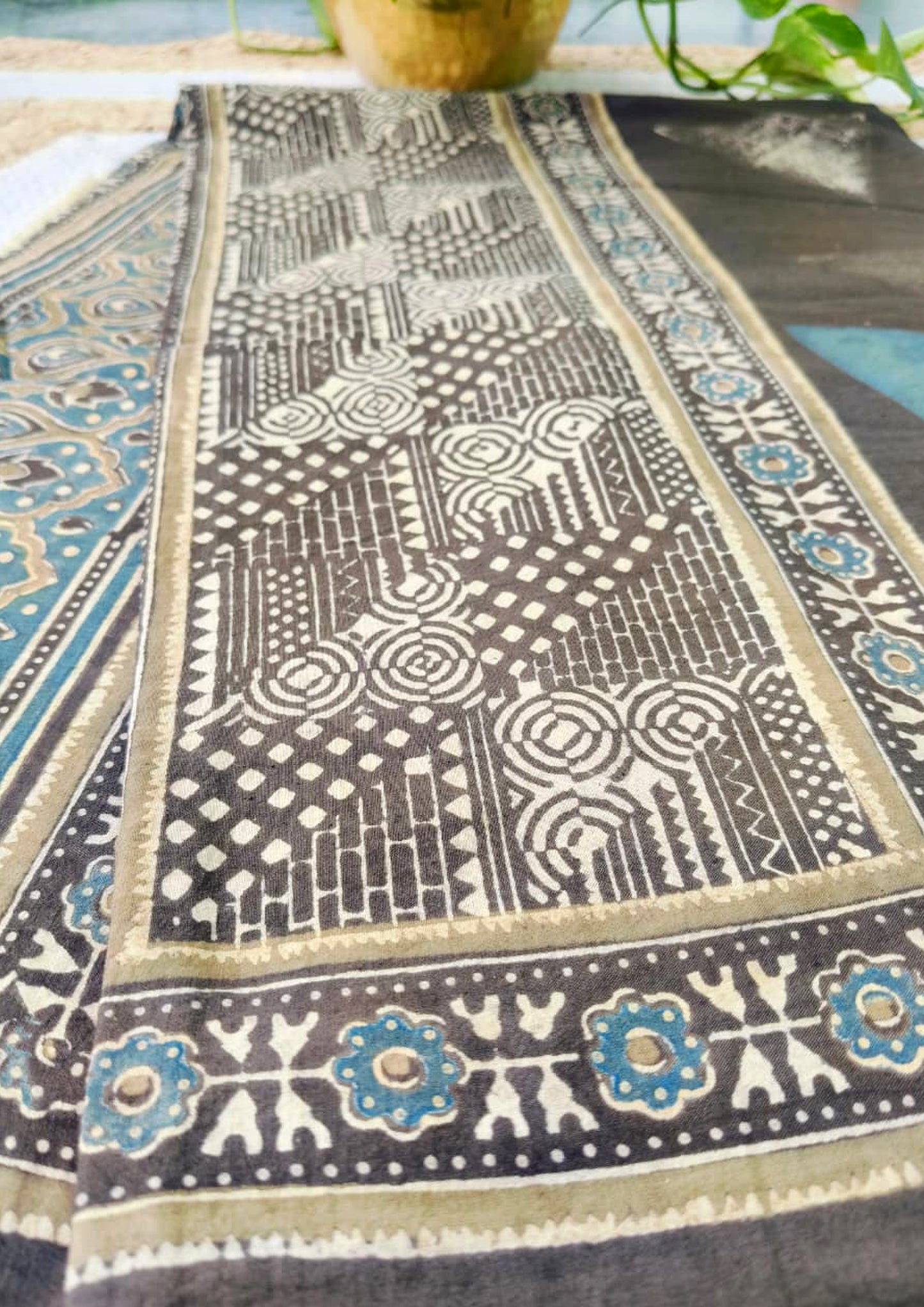 Ajrakh Cotton Dupatta- D2 Kashish