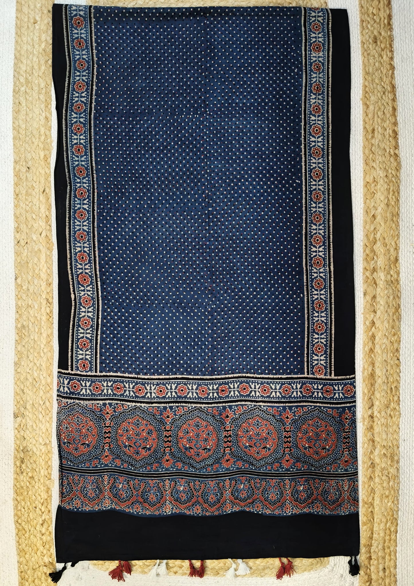 Ajrakh Stole- Blue B1
