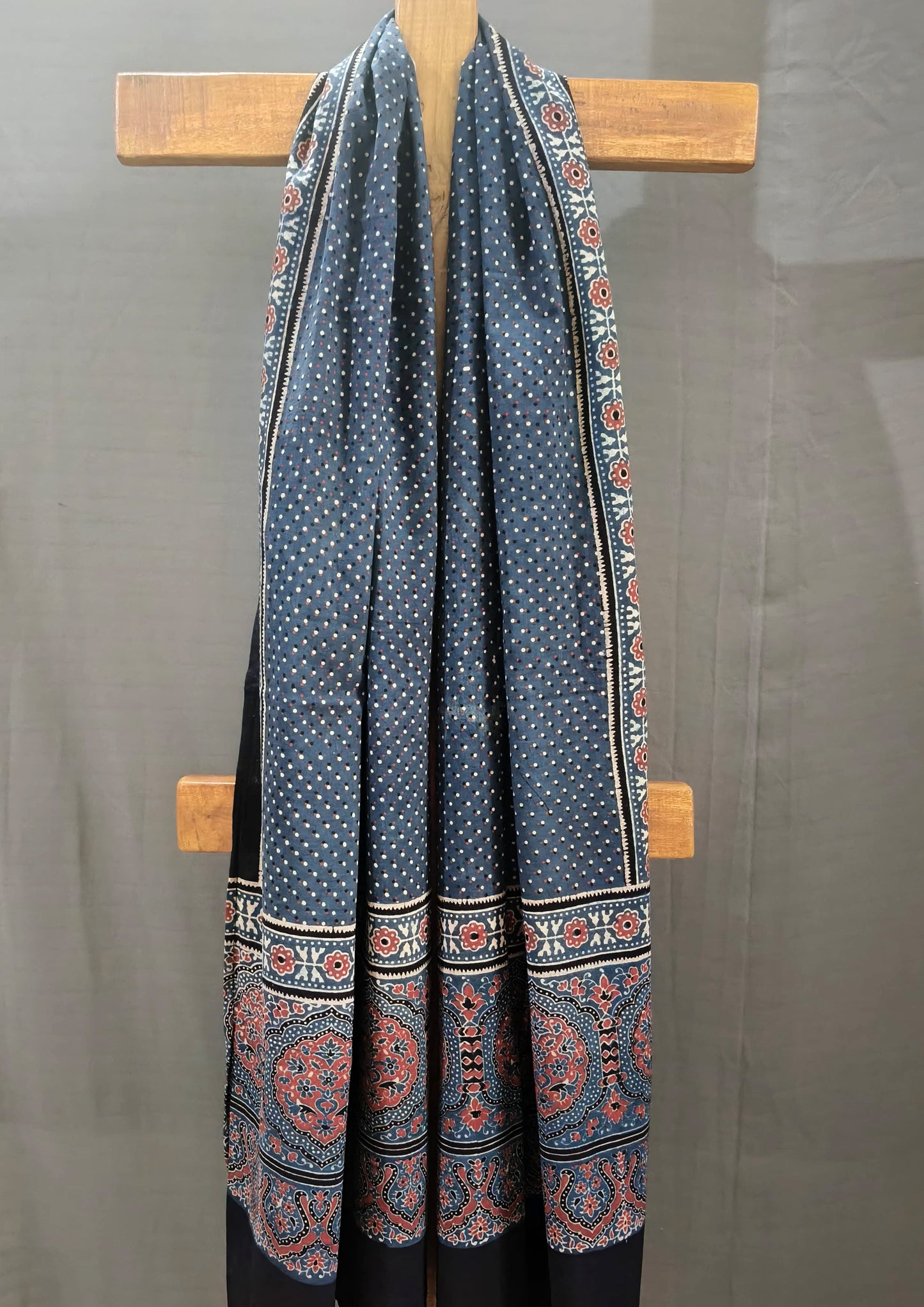 Ajrakh Stole- Blue B1
