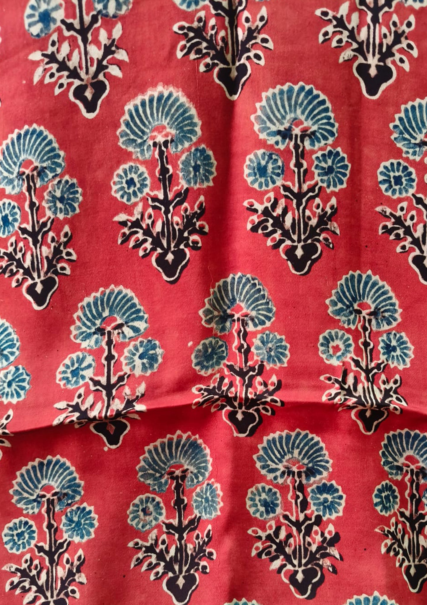 Ajrakh Handblock Printed Modal Suit- Red Ajm1