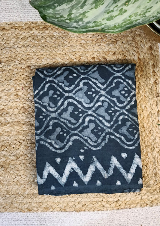 Dabu Handblock Print Suit D3- Grey1