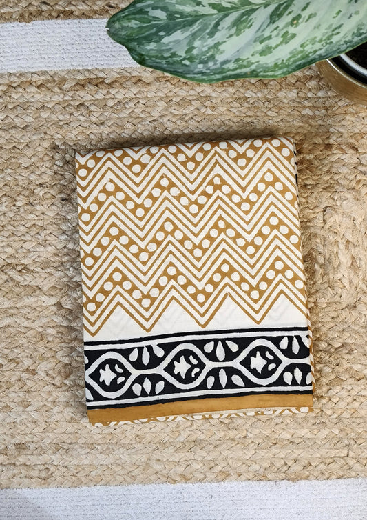 Bagru Handblock Print Suit B3- Mustard1