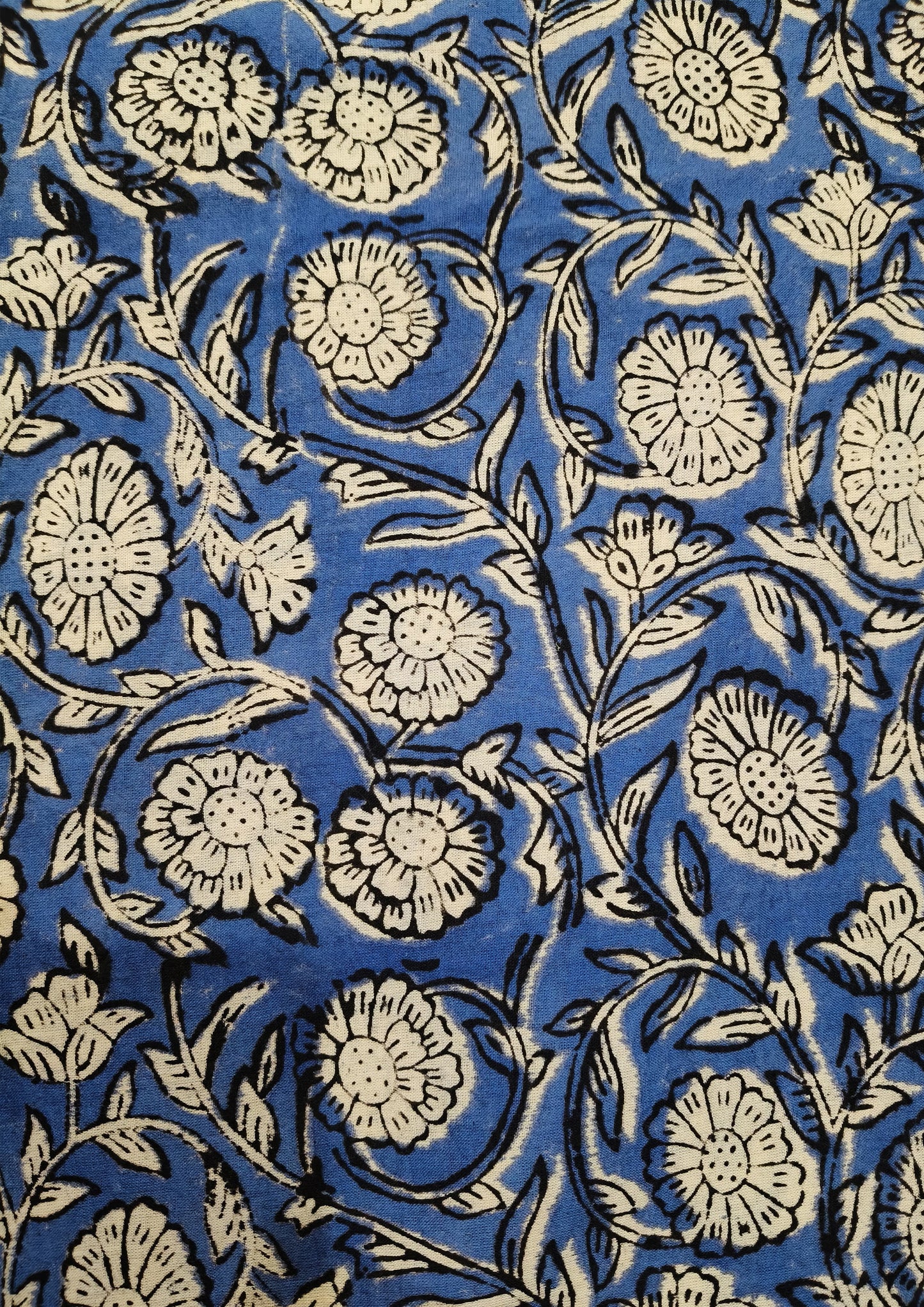 Bagru- Handblock print Cotton Saree- Blue