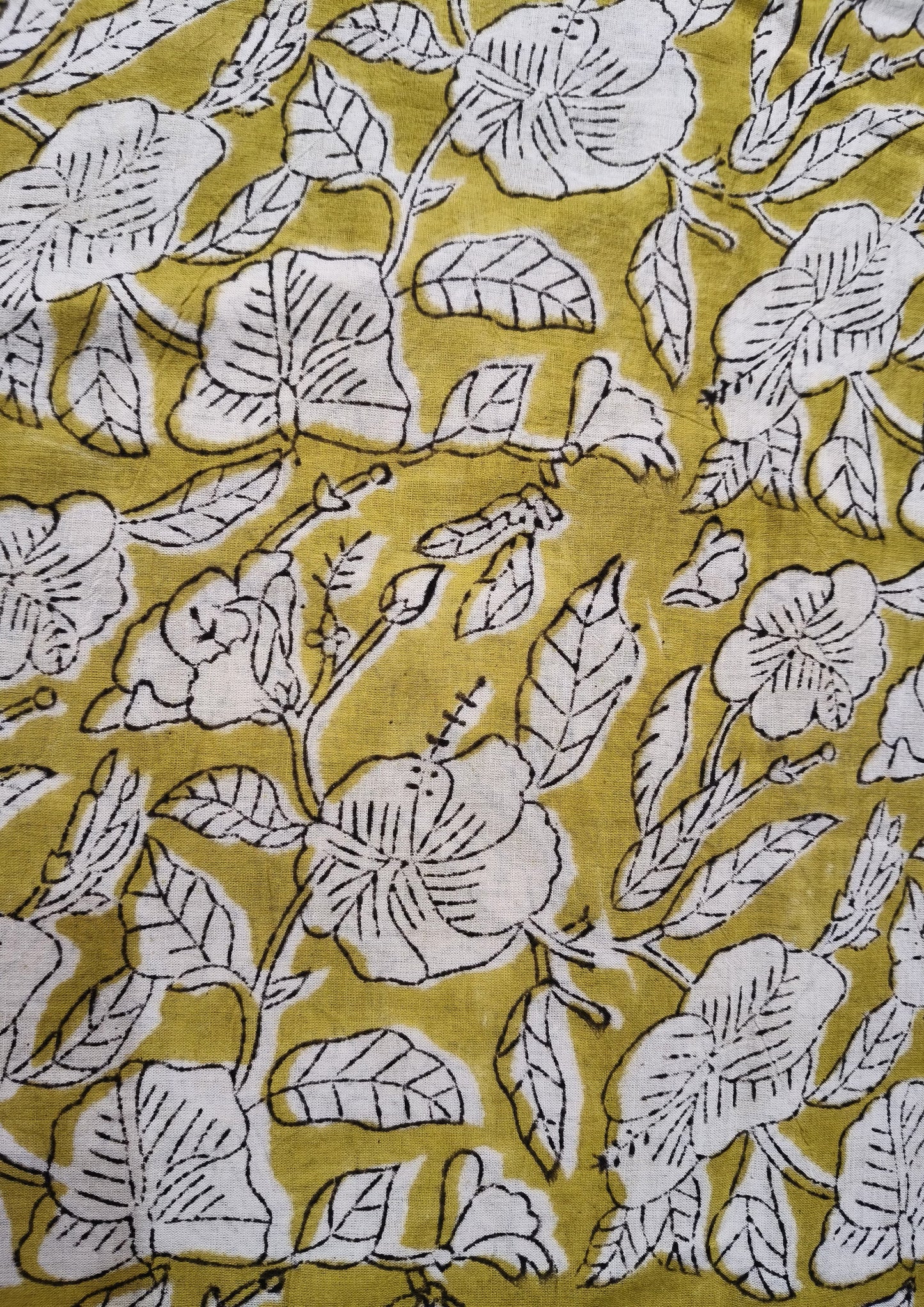 Bagru- Handblock print Cotton Saree- Mustard 2