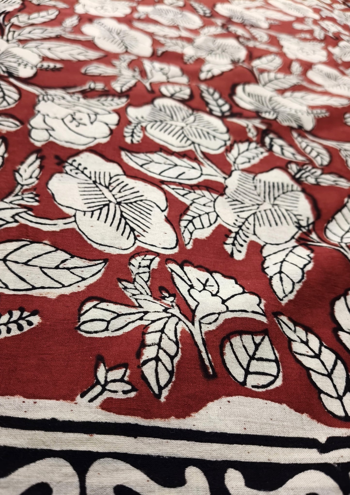 Bagru- Handblock print Cotton Saree- Red1