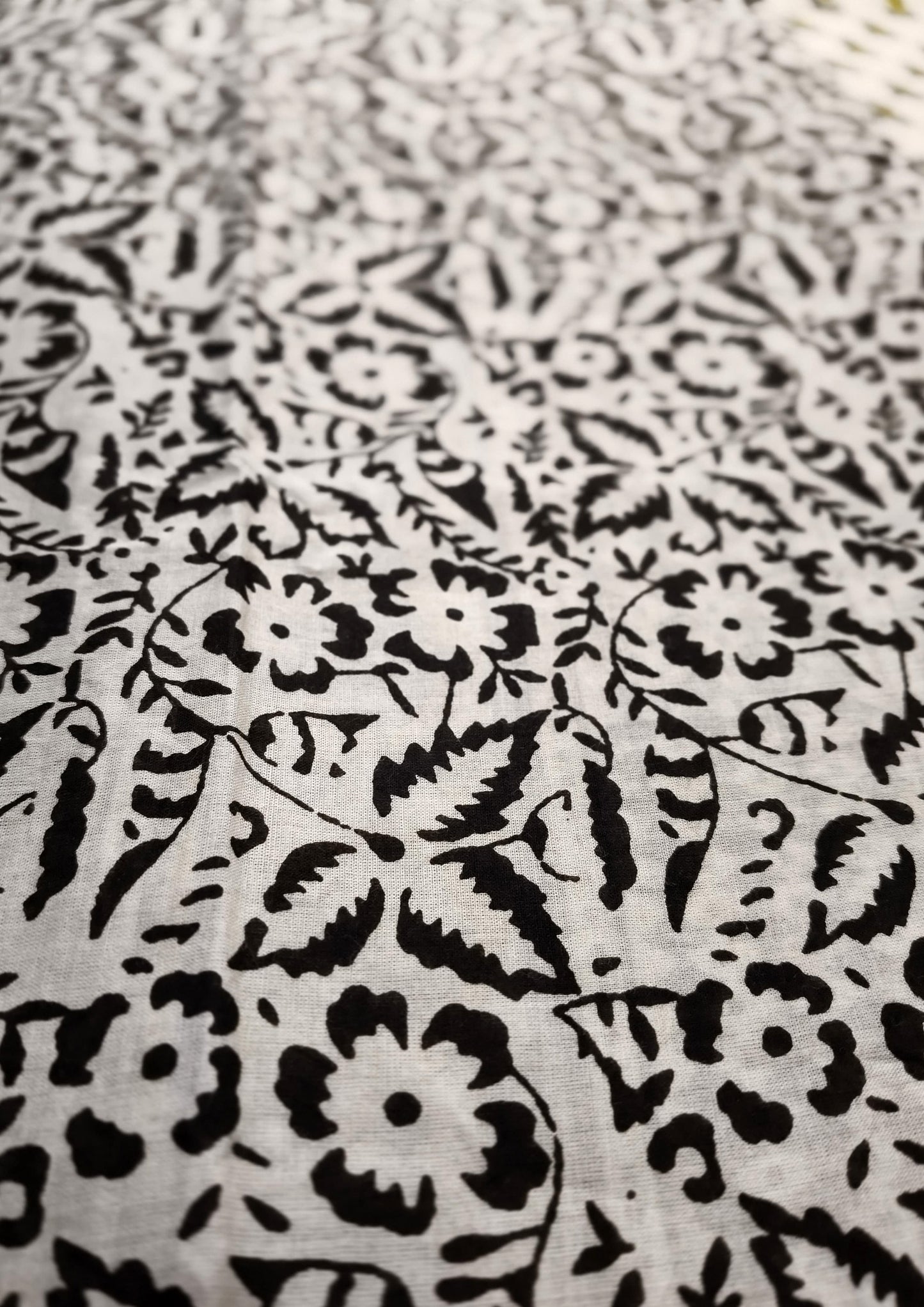 Bagru- Handblock print Cotton Saree- Cream Yellow