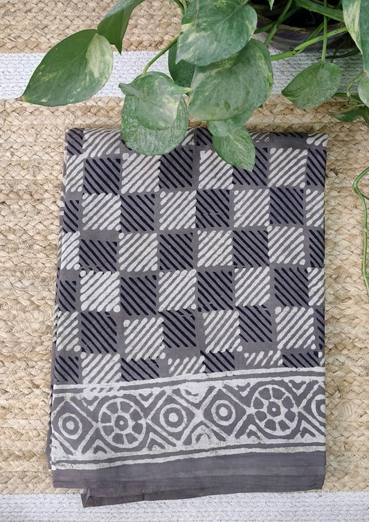 Bagru- Handblock print Cotton Saree- 24 Kashish