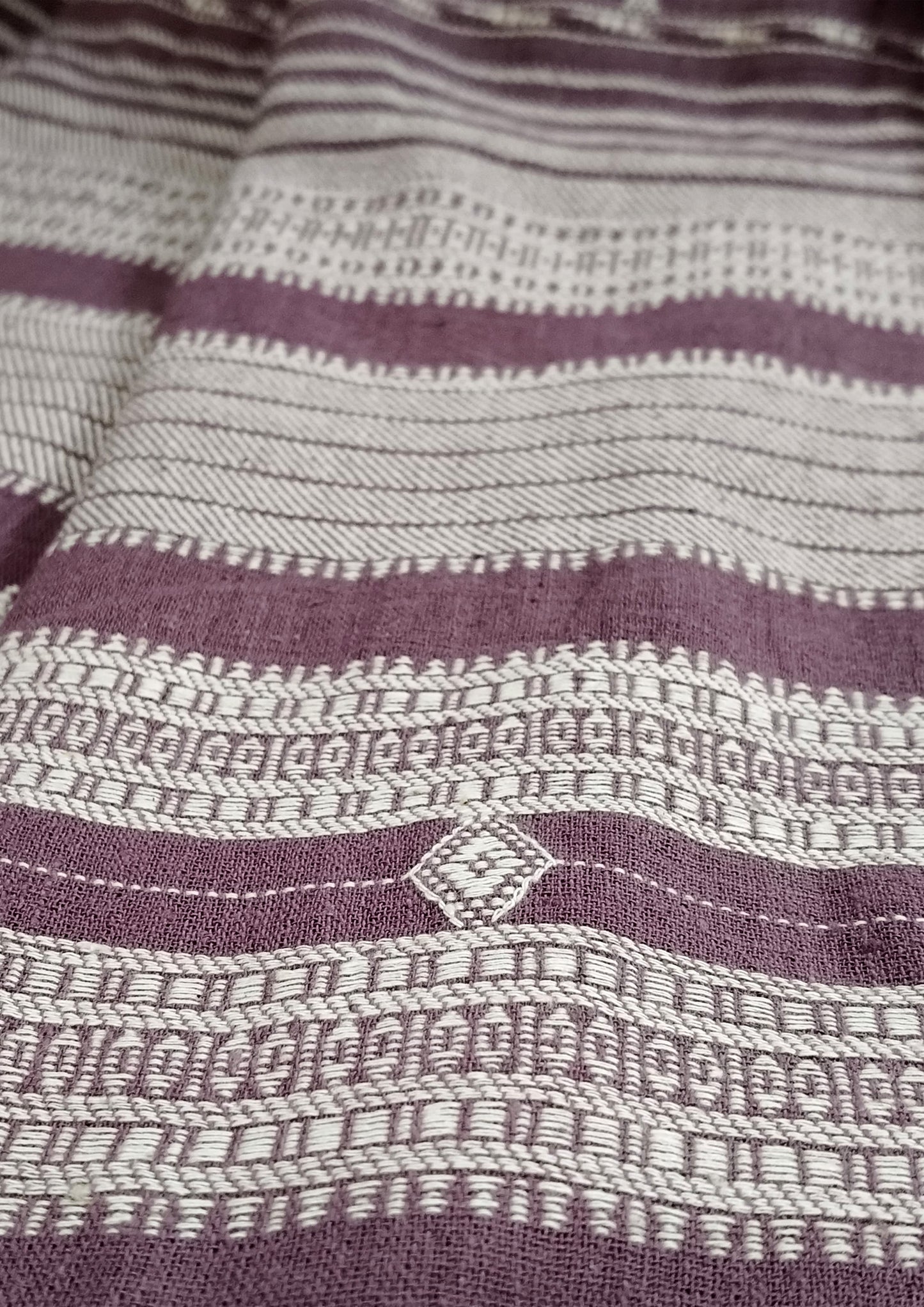 Bhujodi Kala Cotton Saree- Lilac