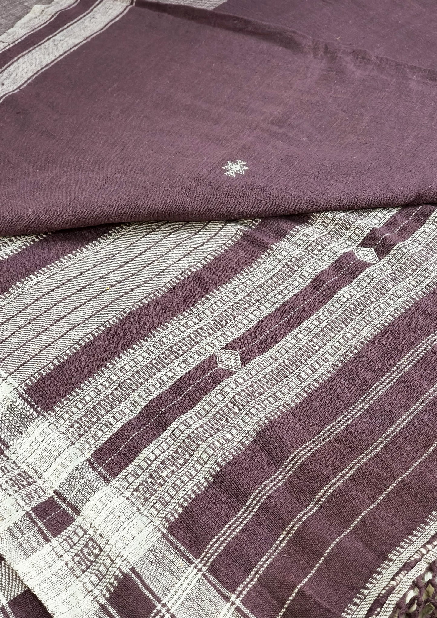 Bhujodi Kala Cotton Saree- Lilac