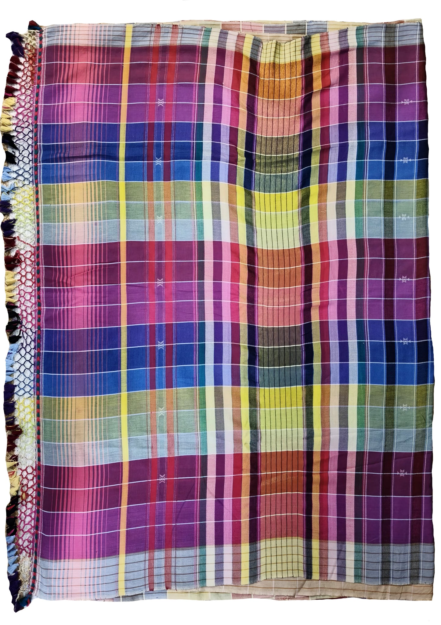 Bhujodi Soft Cotton Saree- Pink Checks