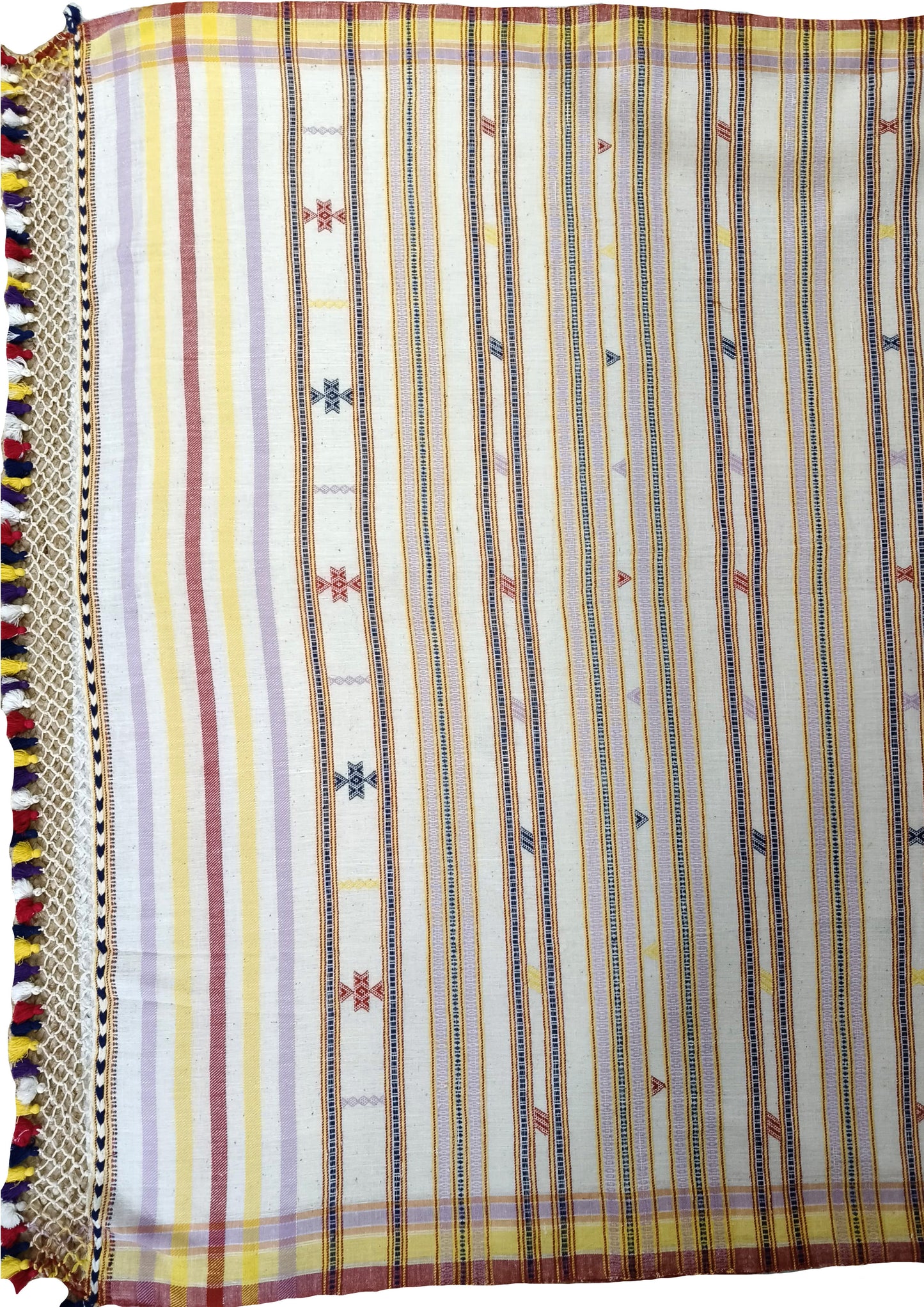 Bhujodi Kala Cotton Saree- White Yellow