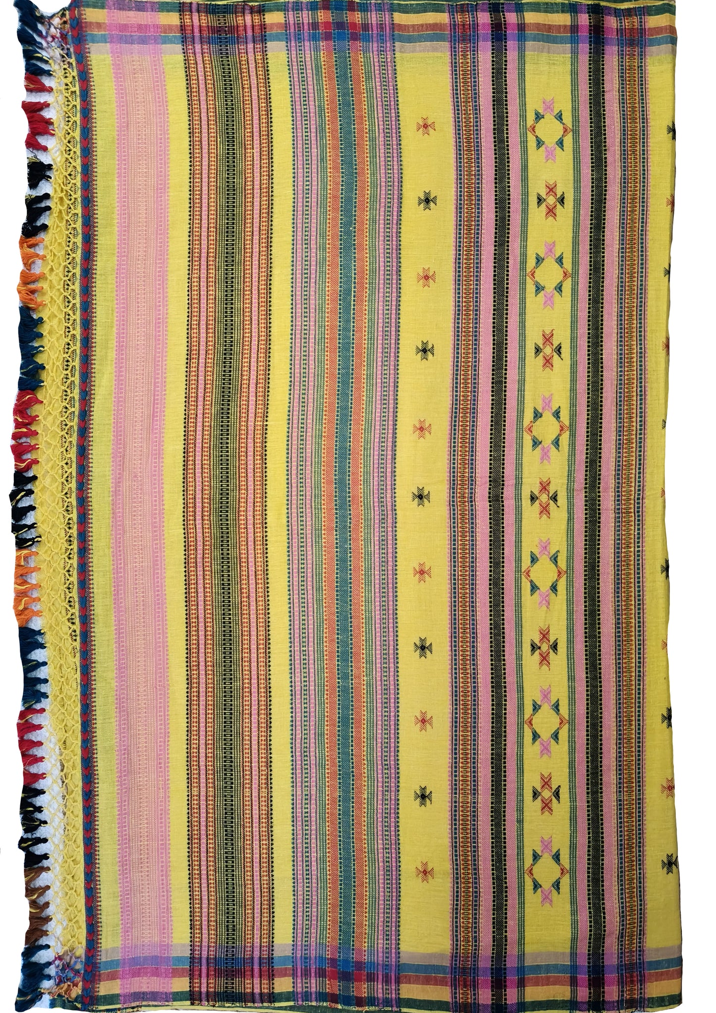 Bhujodi Kala Cotton Saree- Yellow