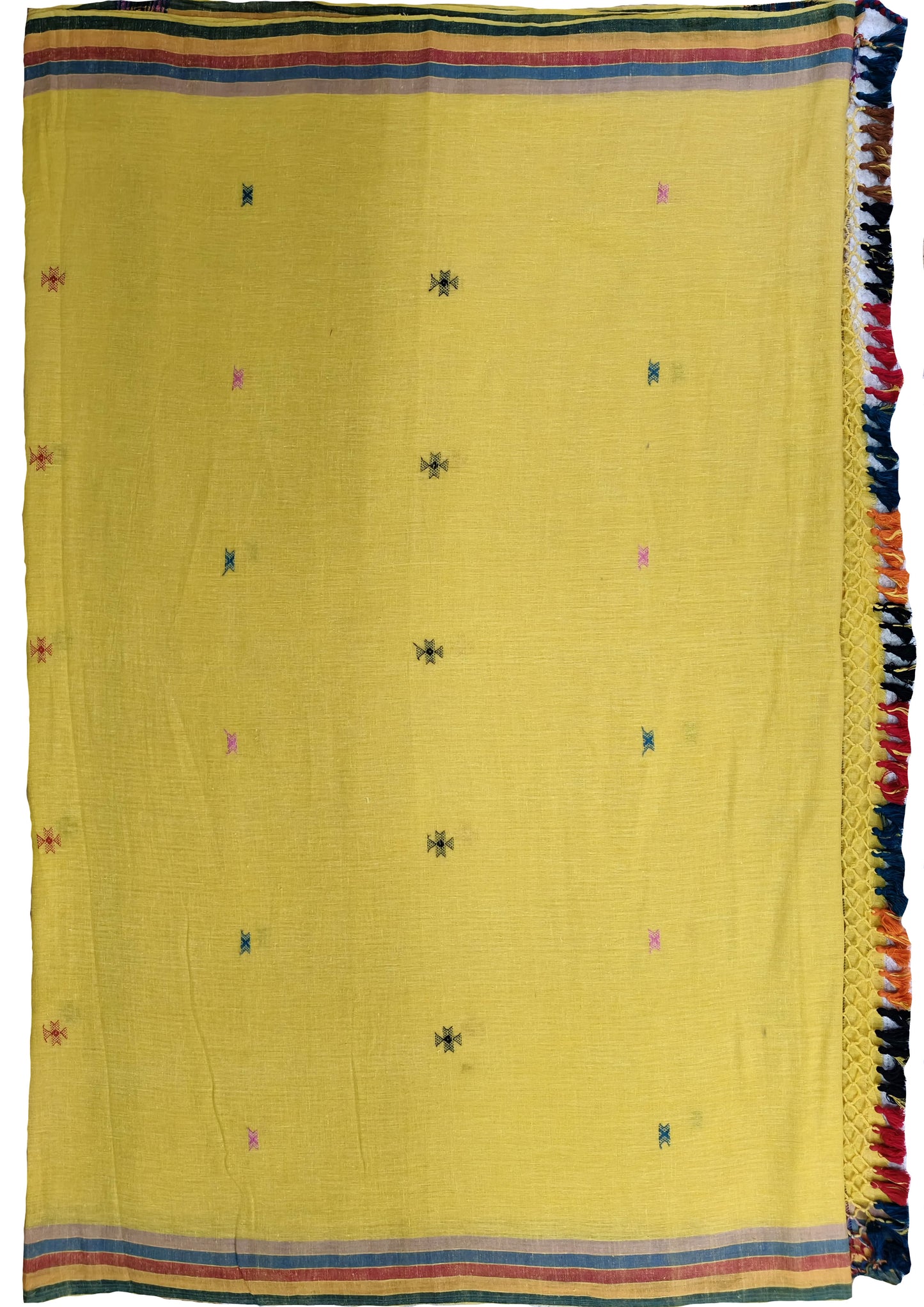 Bhujodi Kala Cotton Saree- Yellow