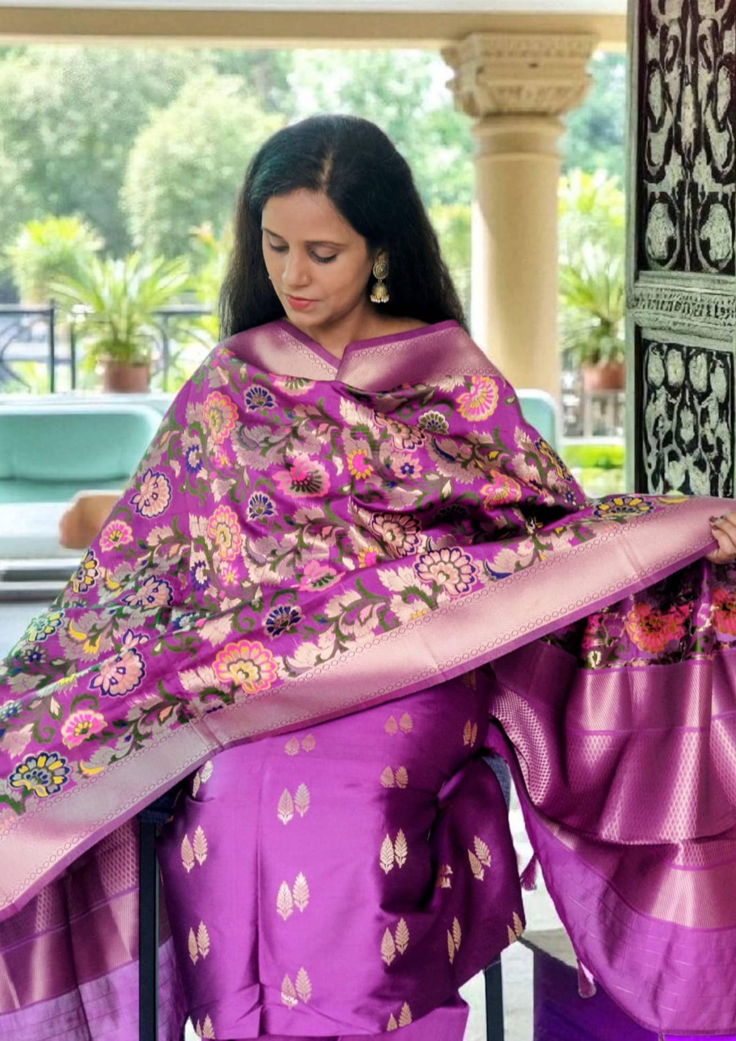 Banarasi Fancy Suit- F2 Purple