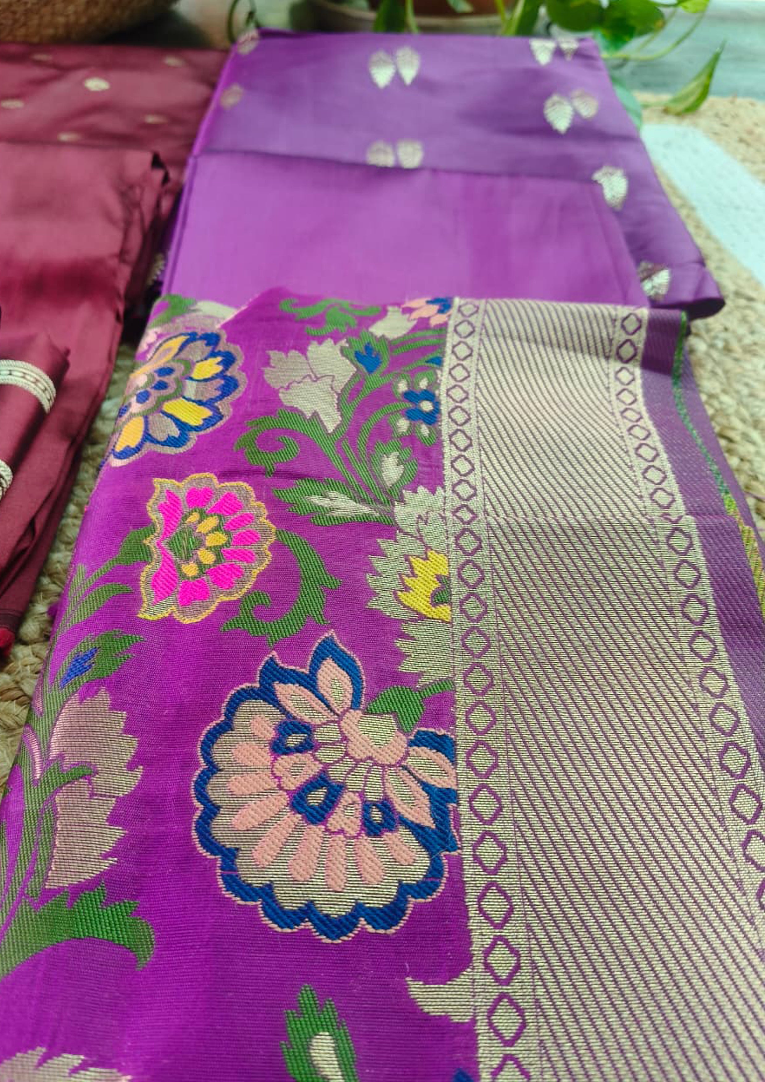 Banarasi Fancy Suit- F2 Purple