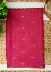Chanderi Silk Saree Tissue- Pink
