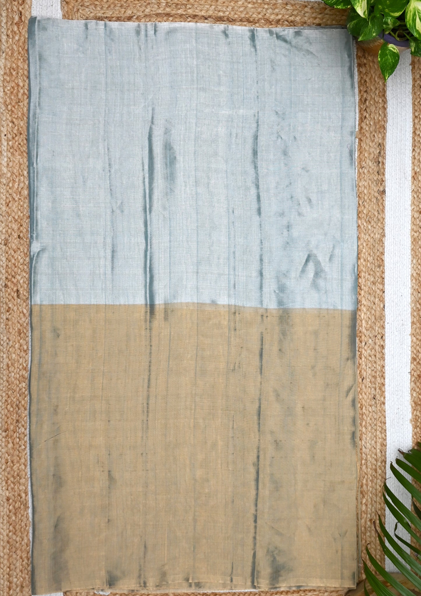 Chanderi Tissue Saree Dhup Chav- Blue Gold