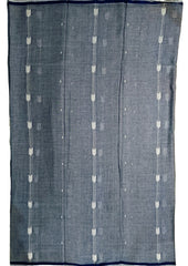 Cotton Jamdani Arrow Buti Saree - Denim blue