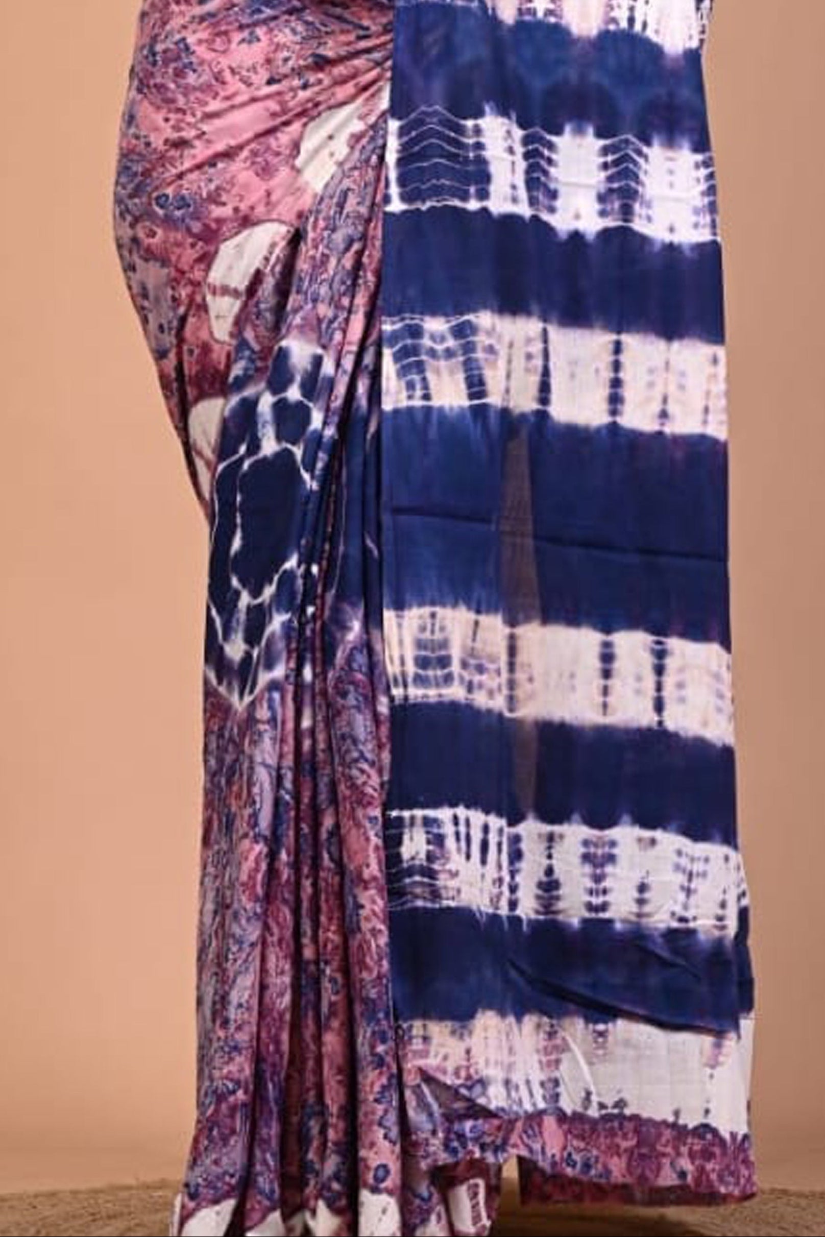 Tie-Dye Printed Saree- Purple DP10